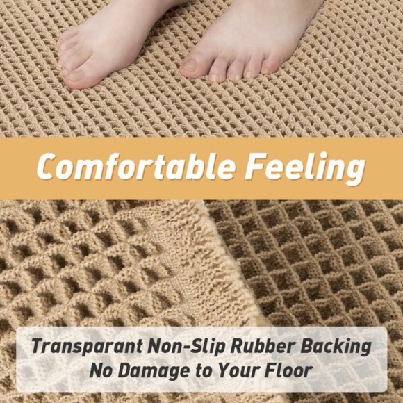 Runner Rug Super Absorbent Non Slip Bath Mats - Brown, 2'x 4'(24" x 48") - Picture 5 of 6